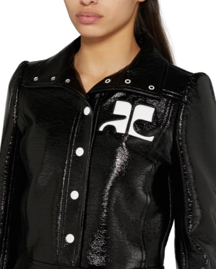 COURREGES BLACK ICONIC VINYL JACKET - Image 6