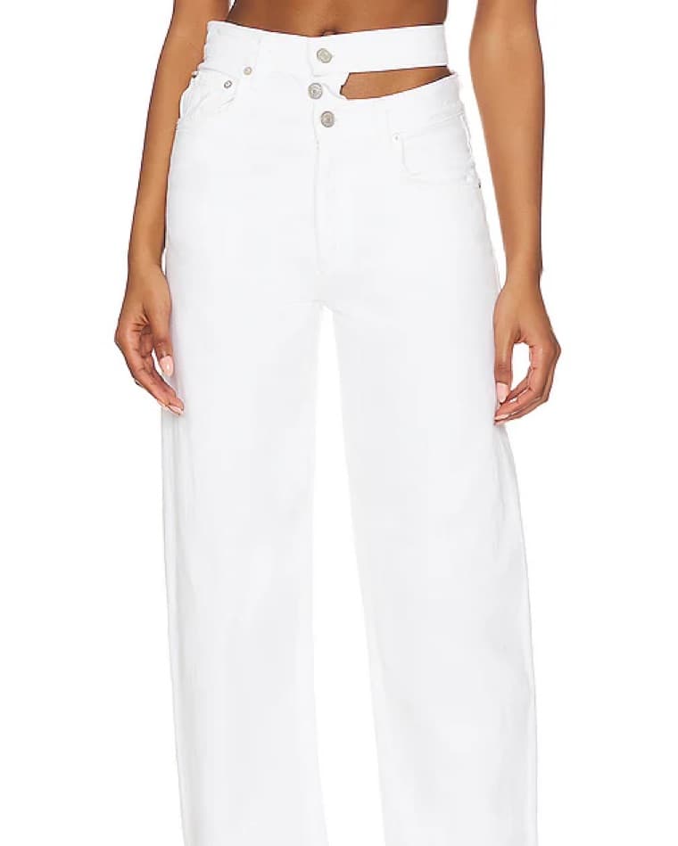 Agolde White Broken Waistband Jeans - Image 2