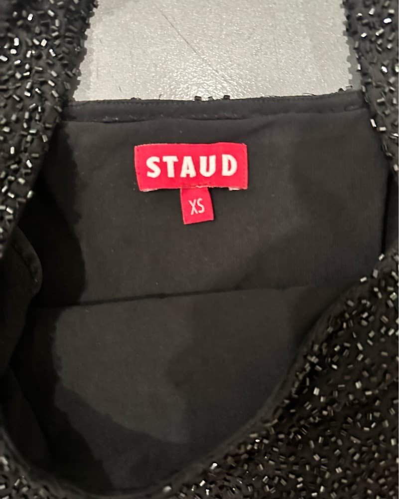 Staud Black Beaded City Skyline Dress - Image 3