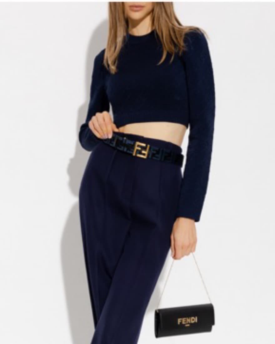 Fendi O Lock Cropped Subtle Logo Sweater - Image 3