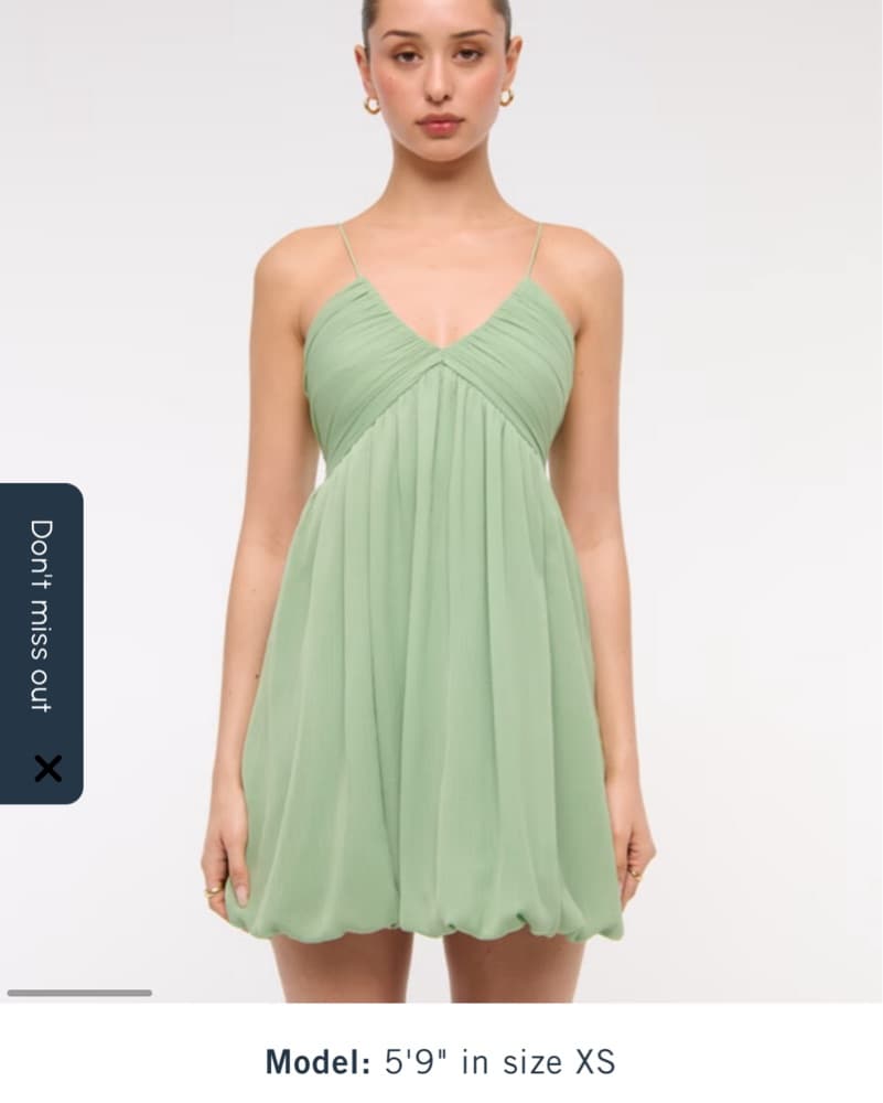 Green Bubble Hem Dress - Image 2