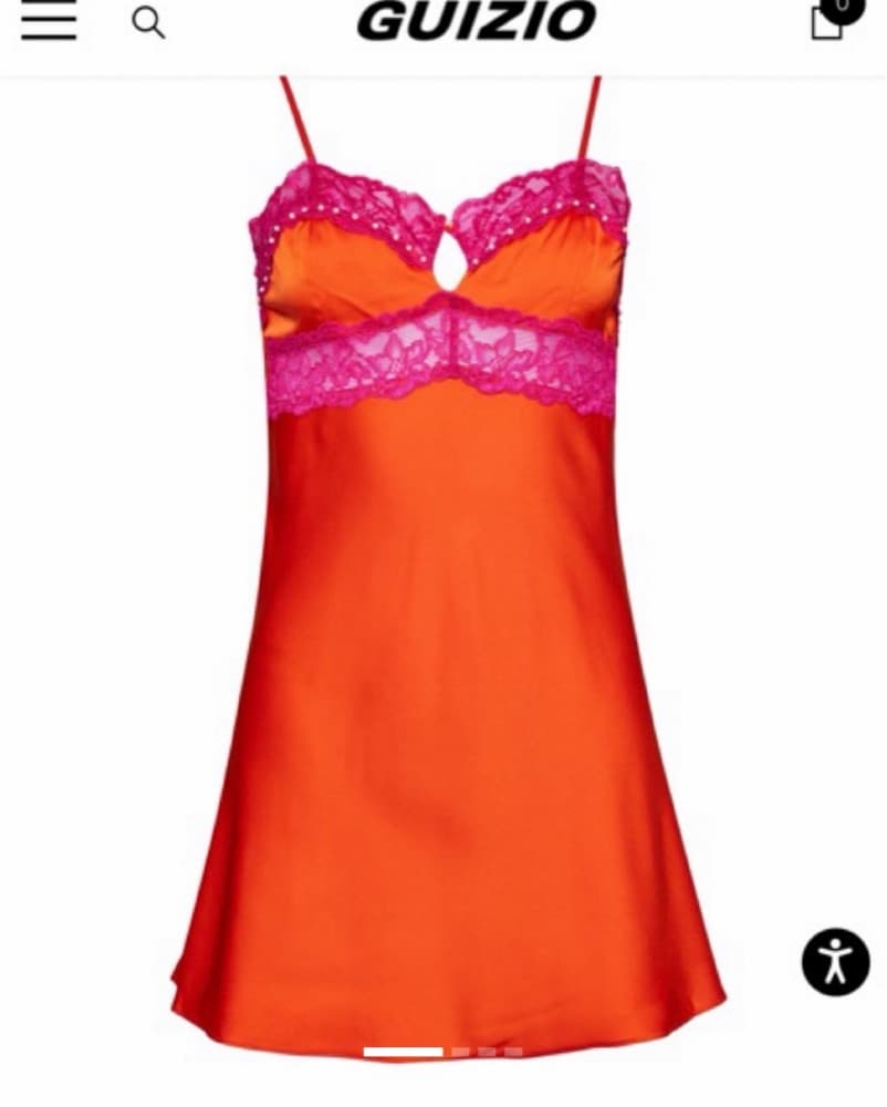 Danielle Guizio Slip in Orange and Pink  - Image 1