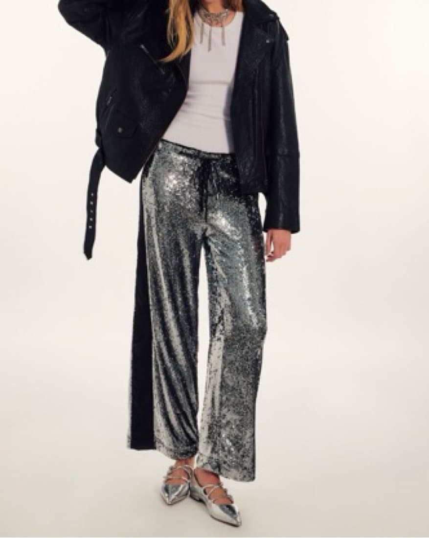 Silver Sequin Pants - Image 1