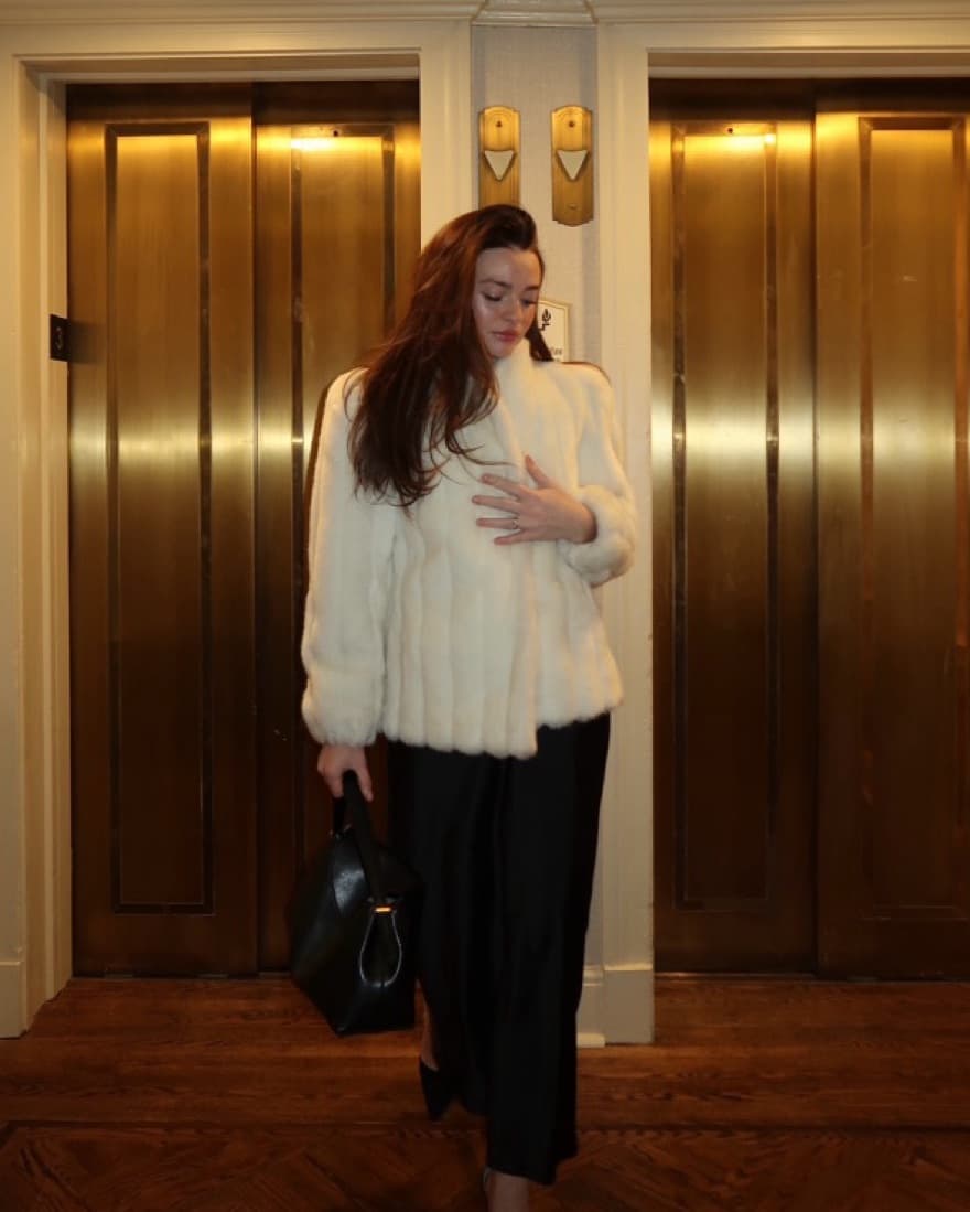 White Crop Vintage Fur Coat!  - Image 1