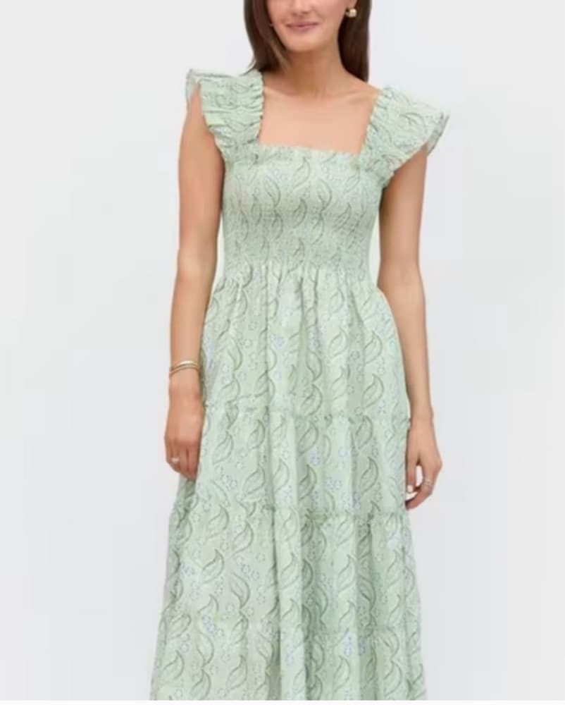 Hill House Green Floral Ellie Nap Dress - Image 2