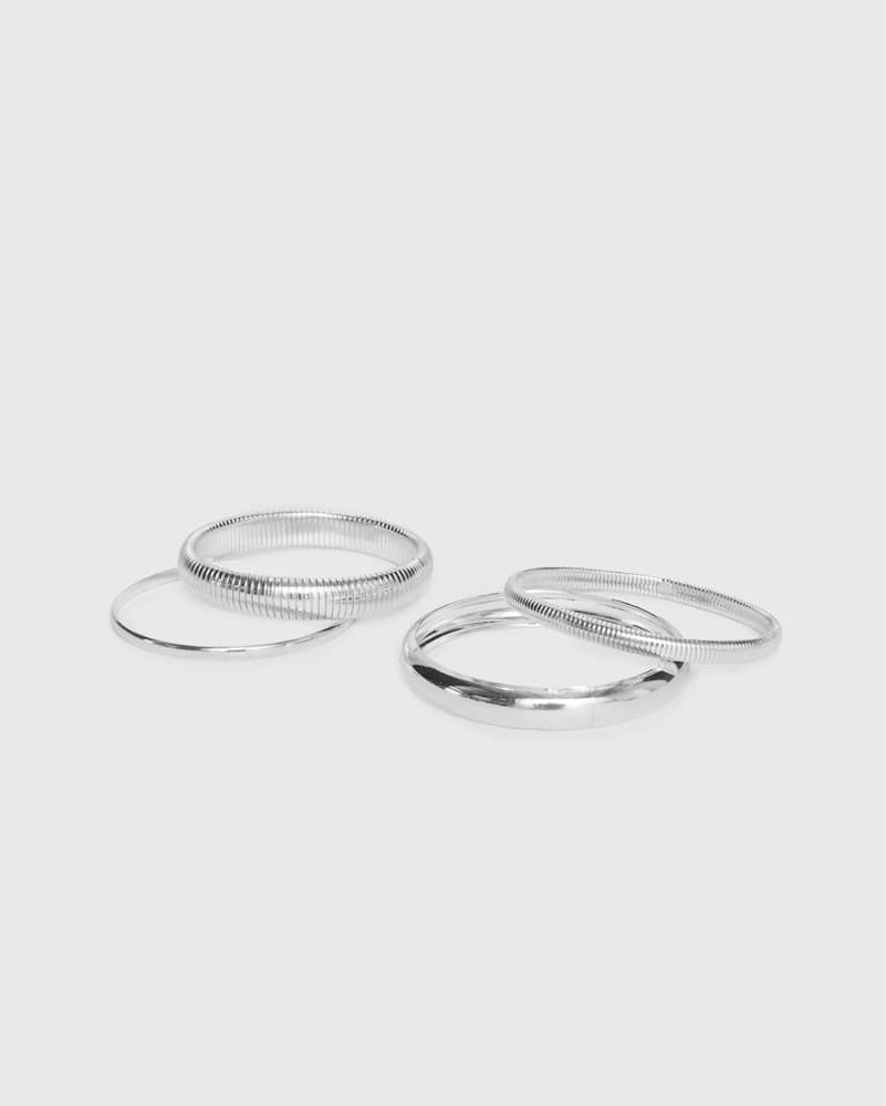 Princess Polly Silver Bangle Set - Image 2
