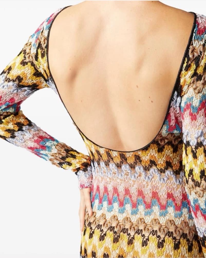 Missoni Long Sleeve Open Back Dress - Image 2