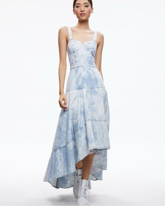 Denim High-Low Maxi Dress - Image 1
