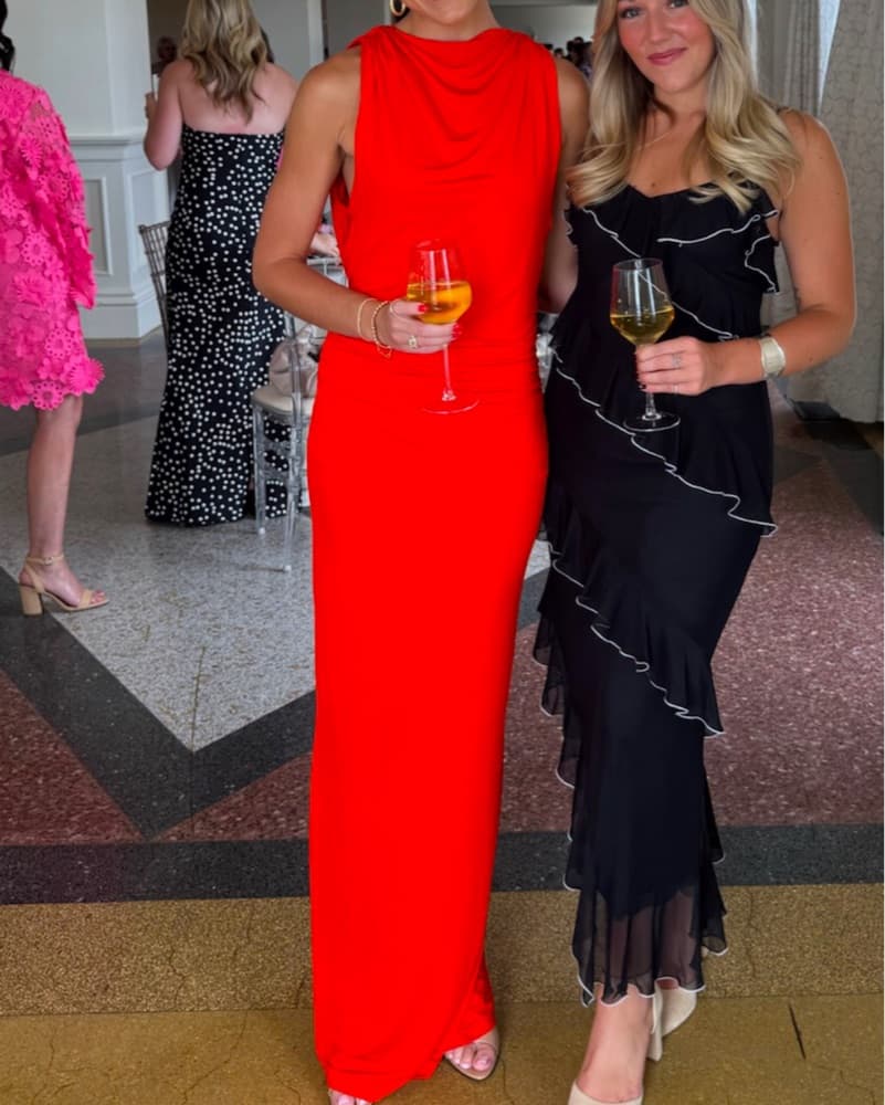 Red / Orange Long Formal Dress  - Image 4