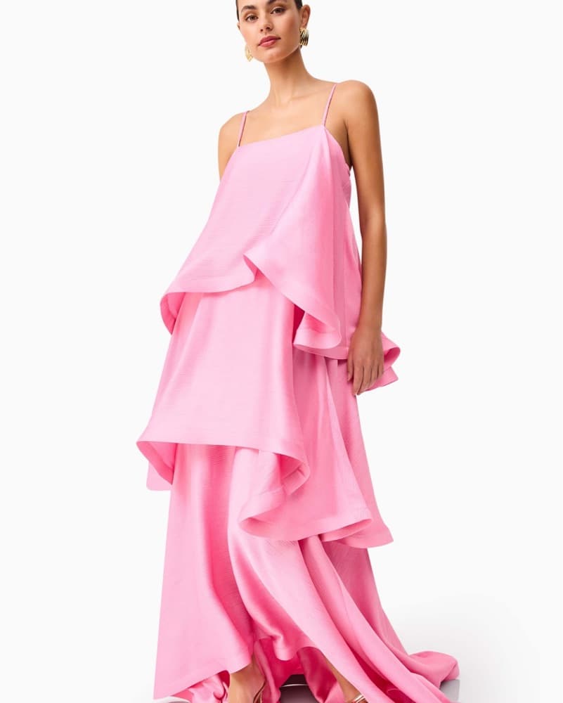 Elliatt Tiered Pink Gown - Image 4