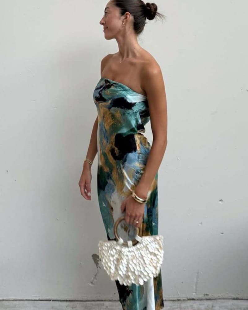 12th Tribe Natalia Watercolor Maxi Dress - Image 1
