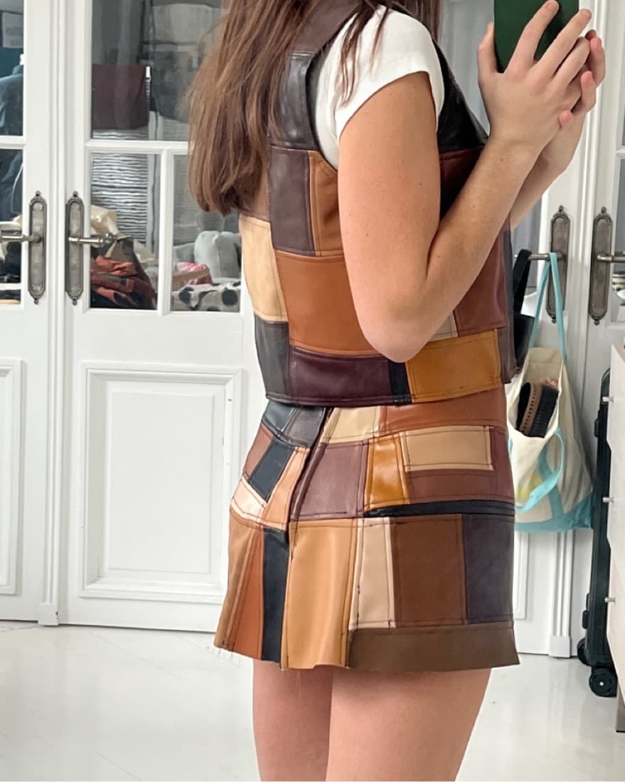 Handmade Leather Patchwork Set - Image 2
