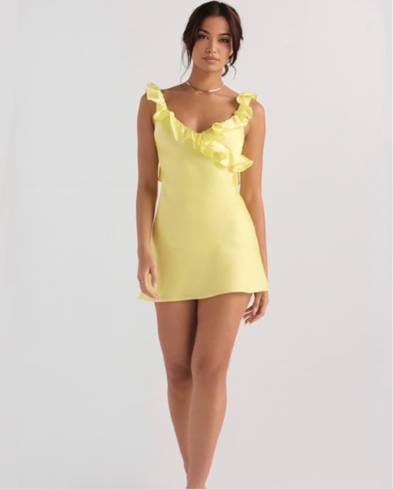 House Of CB yellow ruffle Dress - Image 1