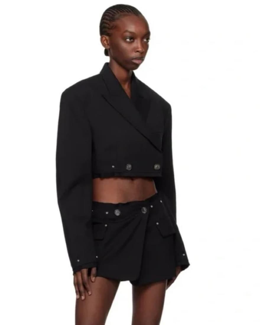 Dion Lee black Blazer Button Mini Skirt - Image 2