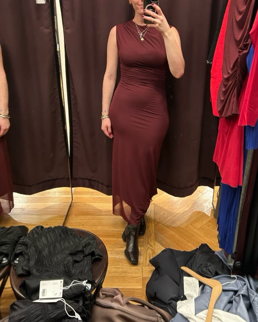 Draped Sleeveless Midi Dress - Image 3