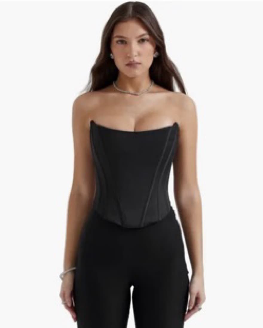 Genevieve Strapless Satin Corset Top - Image 1