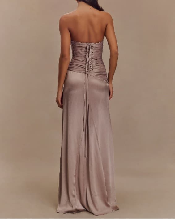 Serena Strapless Taffeta Maxi Dress - Image 2