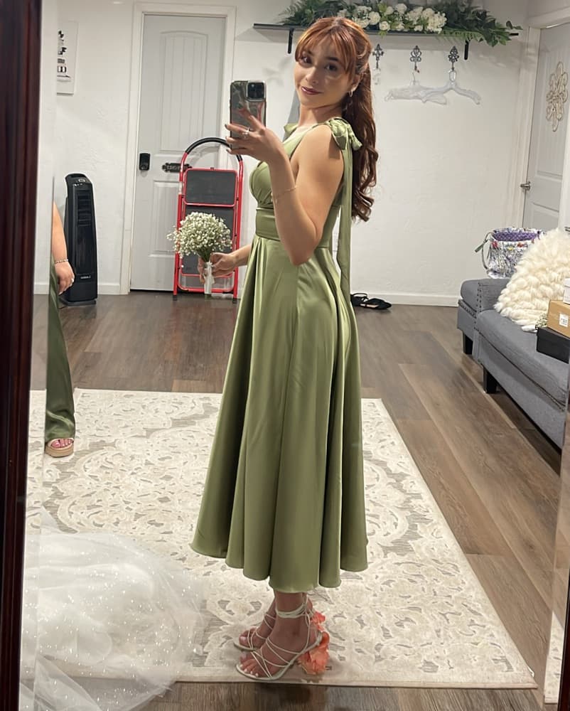Sage Green Dress - Image 5