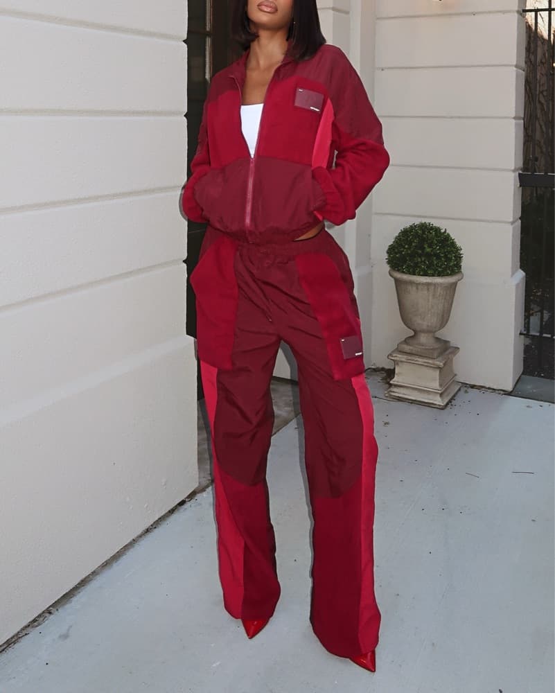PLT Red Cargo Track Suit - Image 1