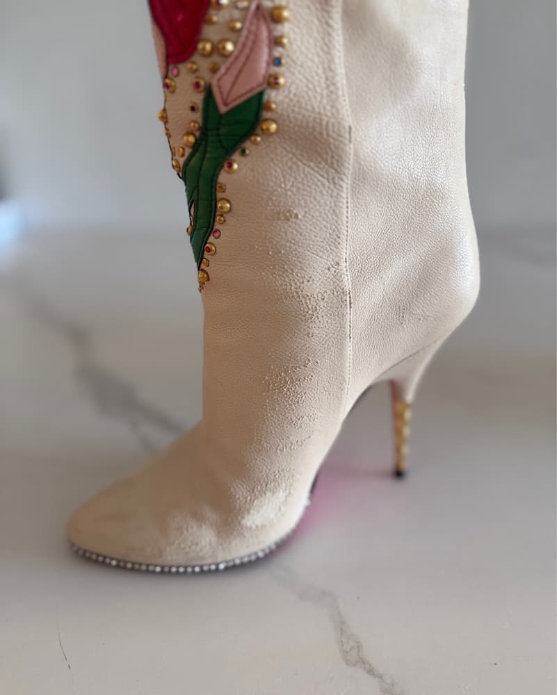 Gucci Runway Intarsia Cowboy Boots - Image 4