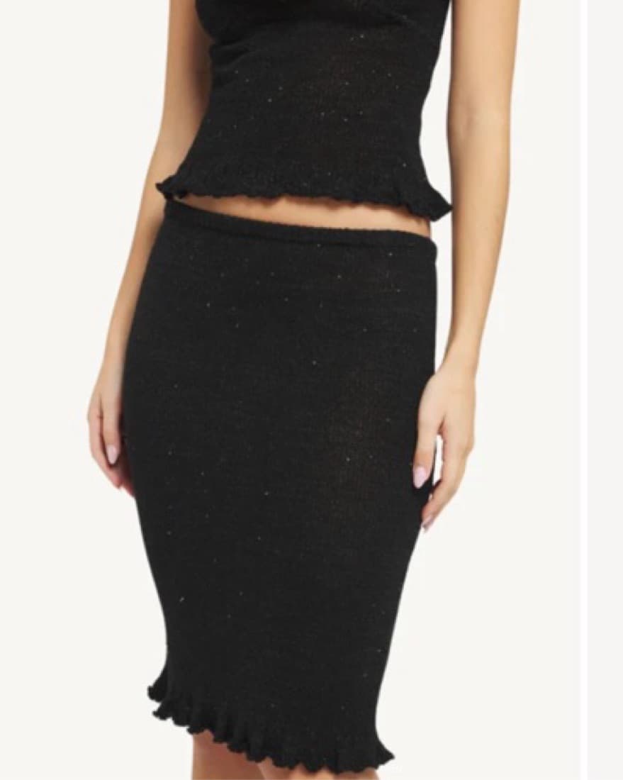Michaela Midi Skirt - Black Sequin - Image 3