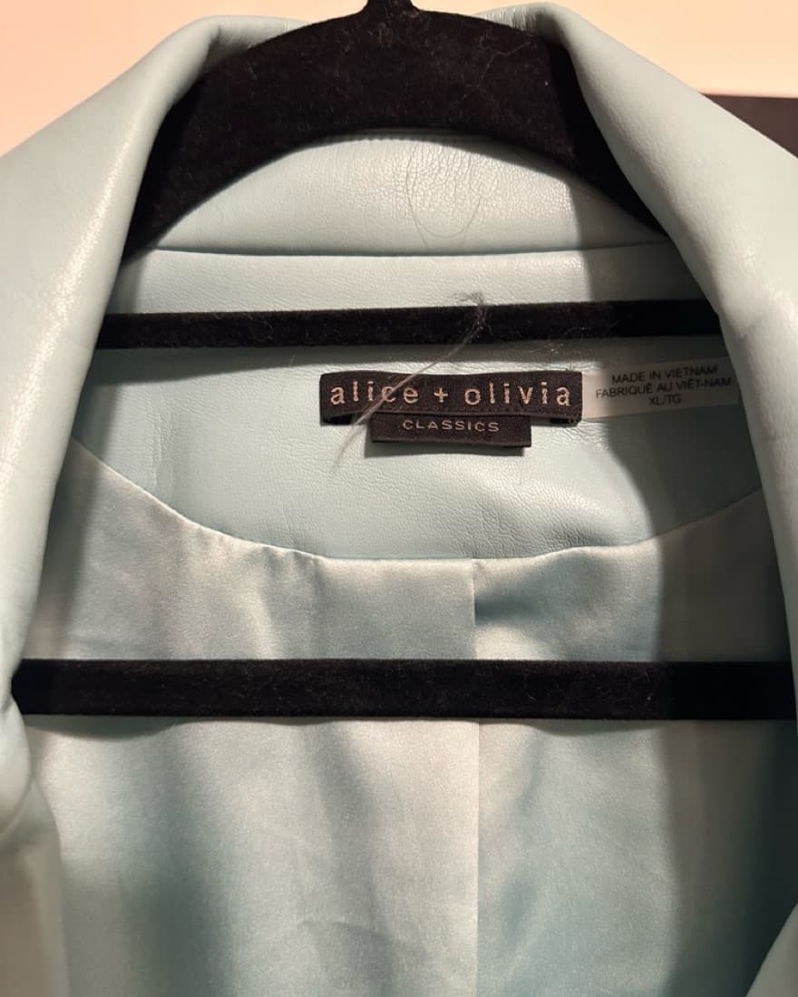 Alice/Olivia vegan Lather Jacket - Image 3