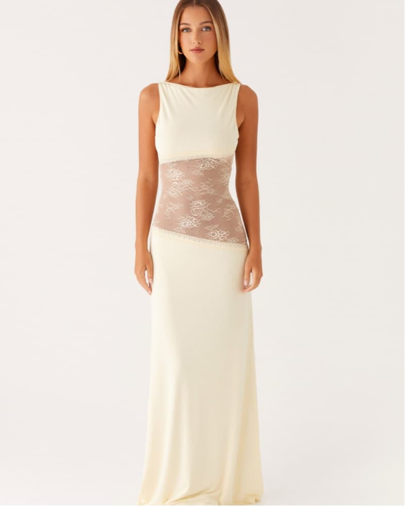 Peppermayo Yellow Lace Maxi Dress  - Image 1