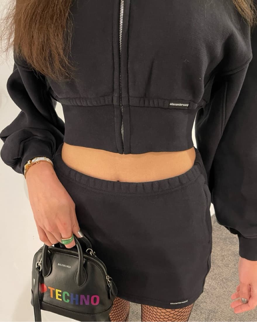 Alexander Wang Cropped Hoodie Skirt Set - Image 1