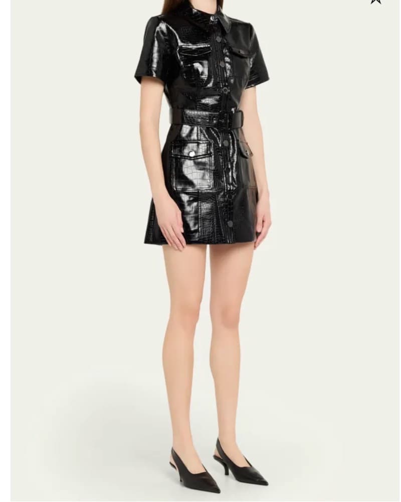 Toccin Lydia Croc Leather Mini Dress - Image 2