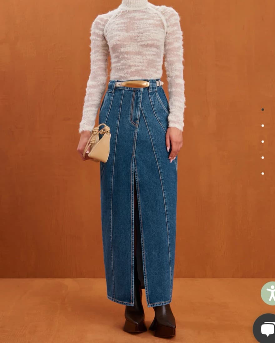 Cut Gaia Mia Denim Maxi Skirt  - Image 1