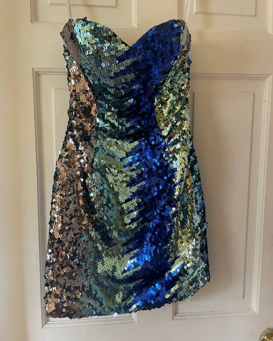 Y2k Strapless Sequin Cocktail Mini Dess - Image 6