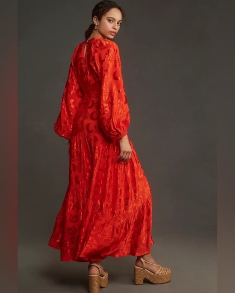 Tierd Silk Shell Red Dress  - Image 2