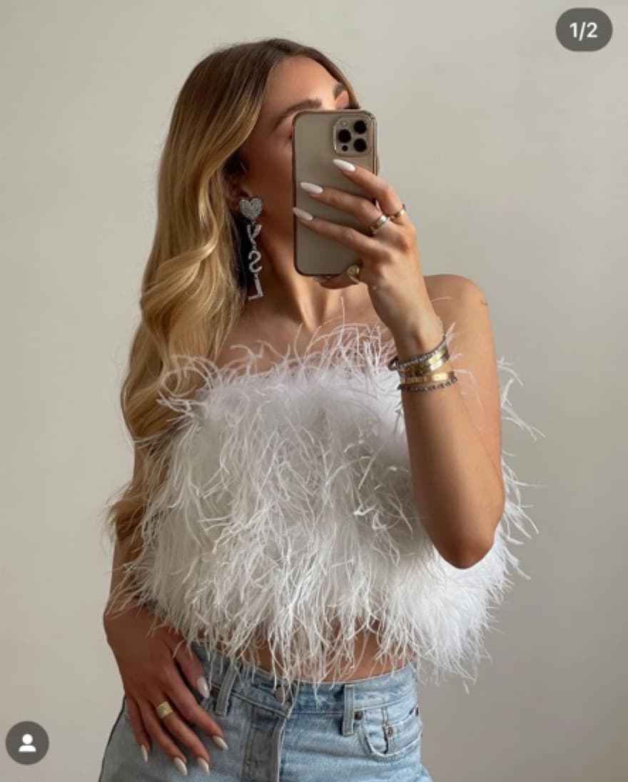 Twenty Fall White Feather Tube Top  - Image 2