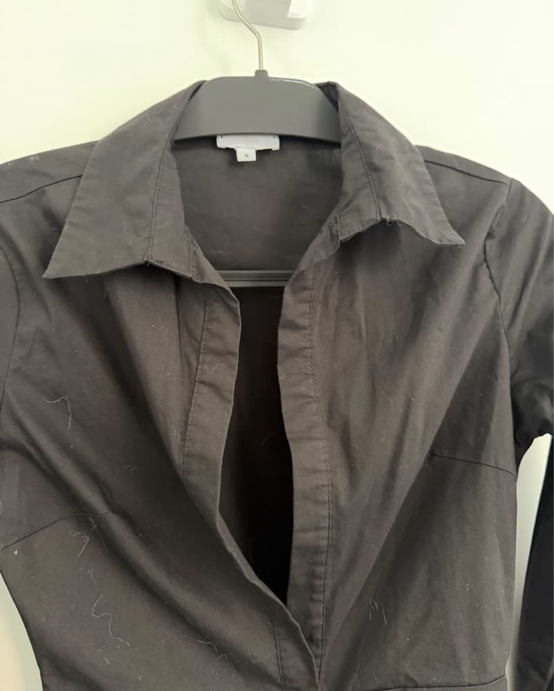 Classic Black Shirt Dress - Image 3
