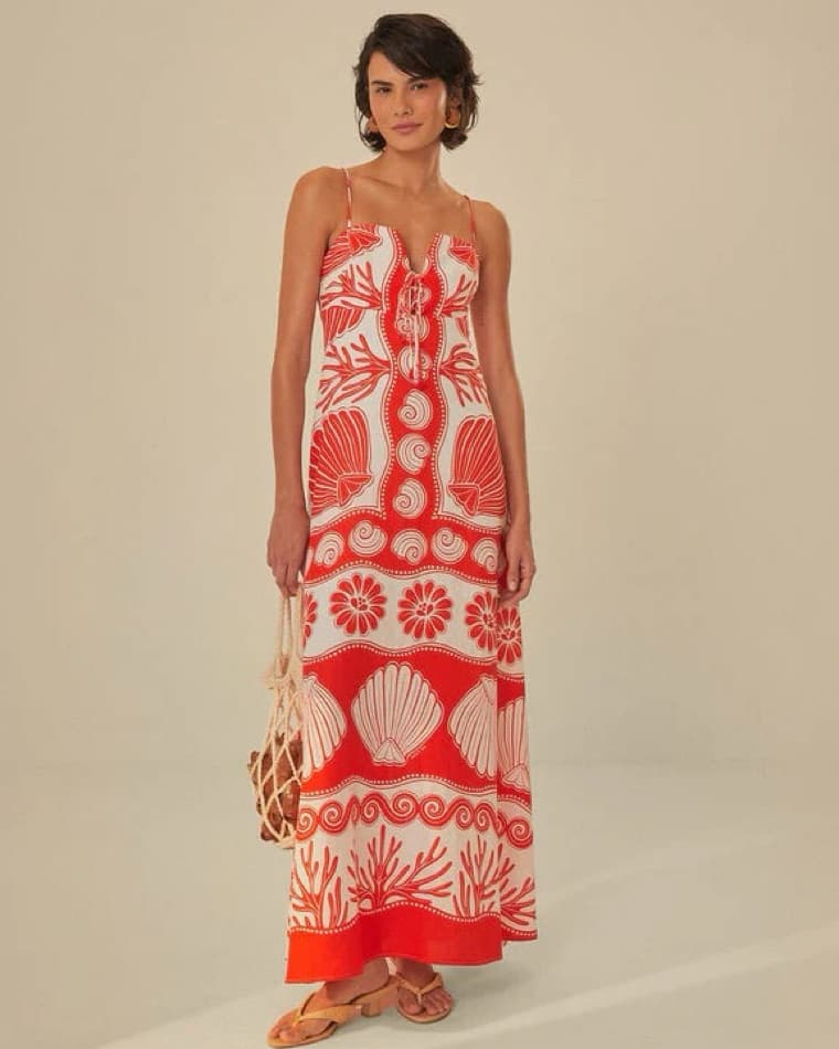 FARM Rio Ainika Shell White Maxi Dress - Image 1