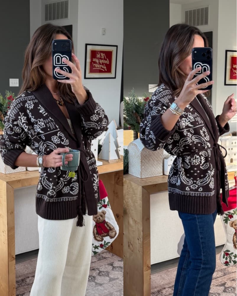 Bandana Tie Front Sweater   - Image 2