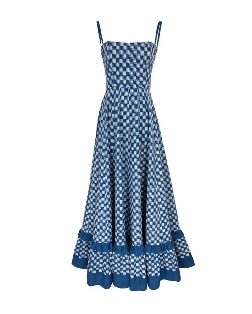Blue Checkmate Dress - Image 3