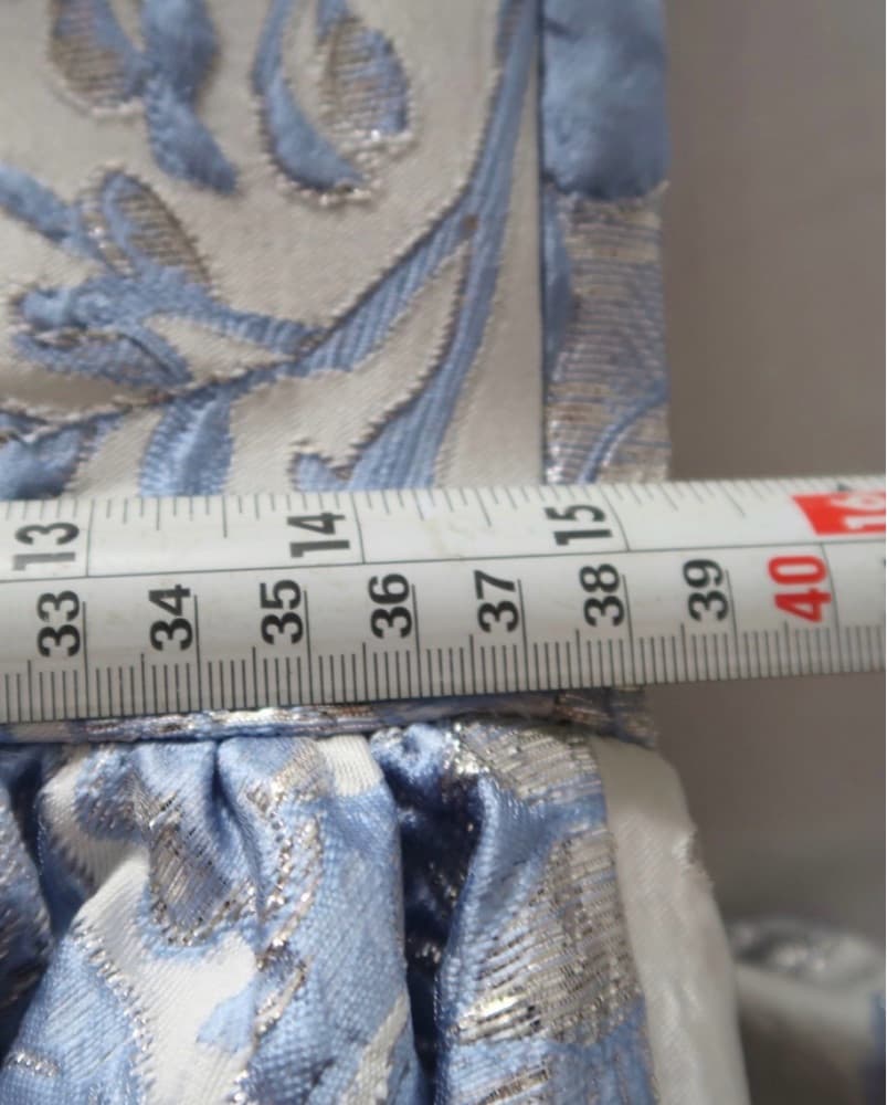 US6Kalinna Blue Floral Metallic Gown - Image 5