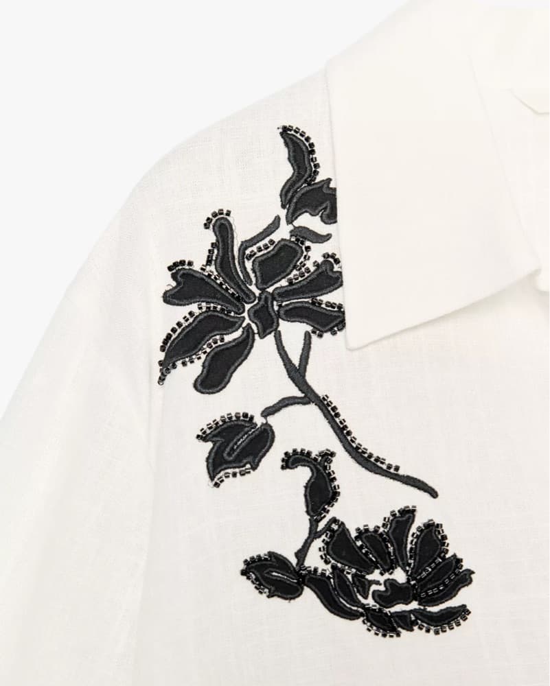 Linen White & Black Embroidered Set - Image 5