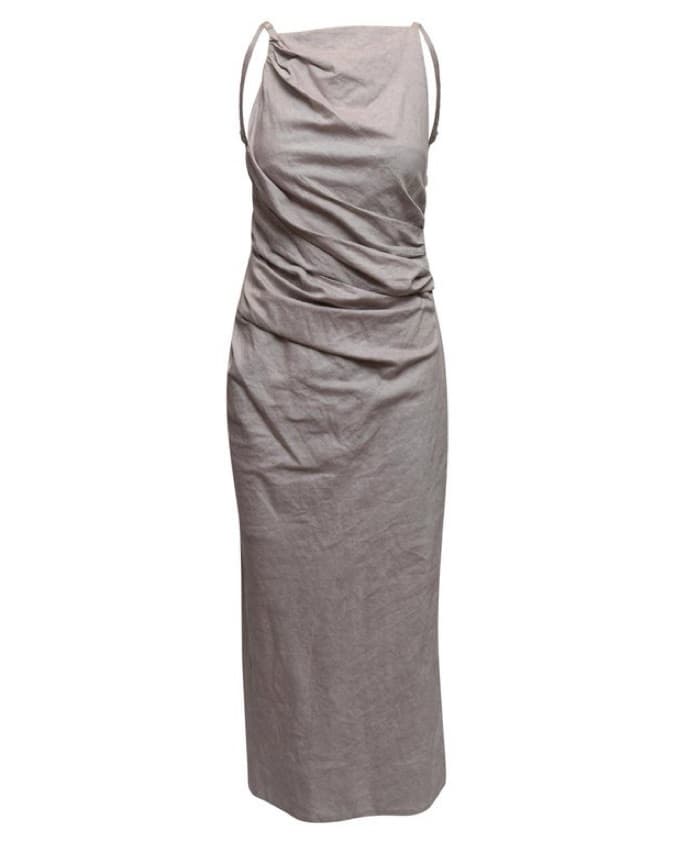 Jacquemus Lavendar Linen Midi Dress - Image 1