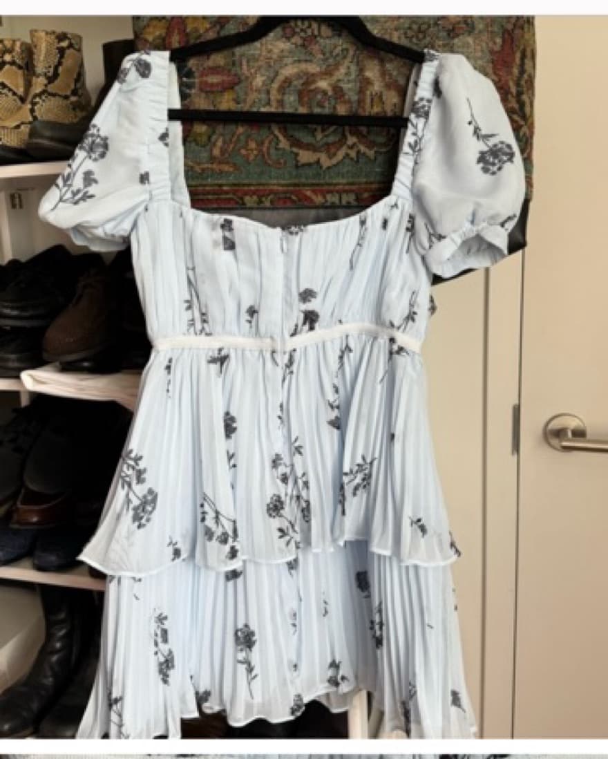 Self Portrait Blue Floral Tiered Chiffon - Image 3