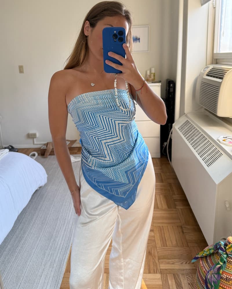 Missoni Blue Silk Scarf - Image 2