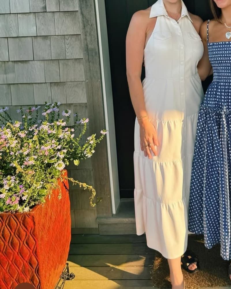 White Faux Leather Midi Dress - Image 3