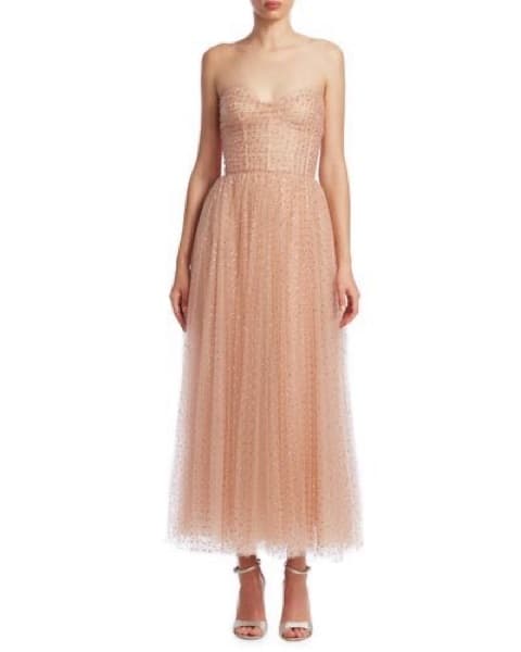 Monique Strapless Tea Length Gown - Image 1