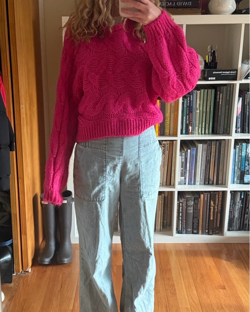 Vibrant Fuchsia Knit Sweater - Image 1
