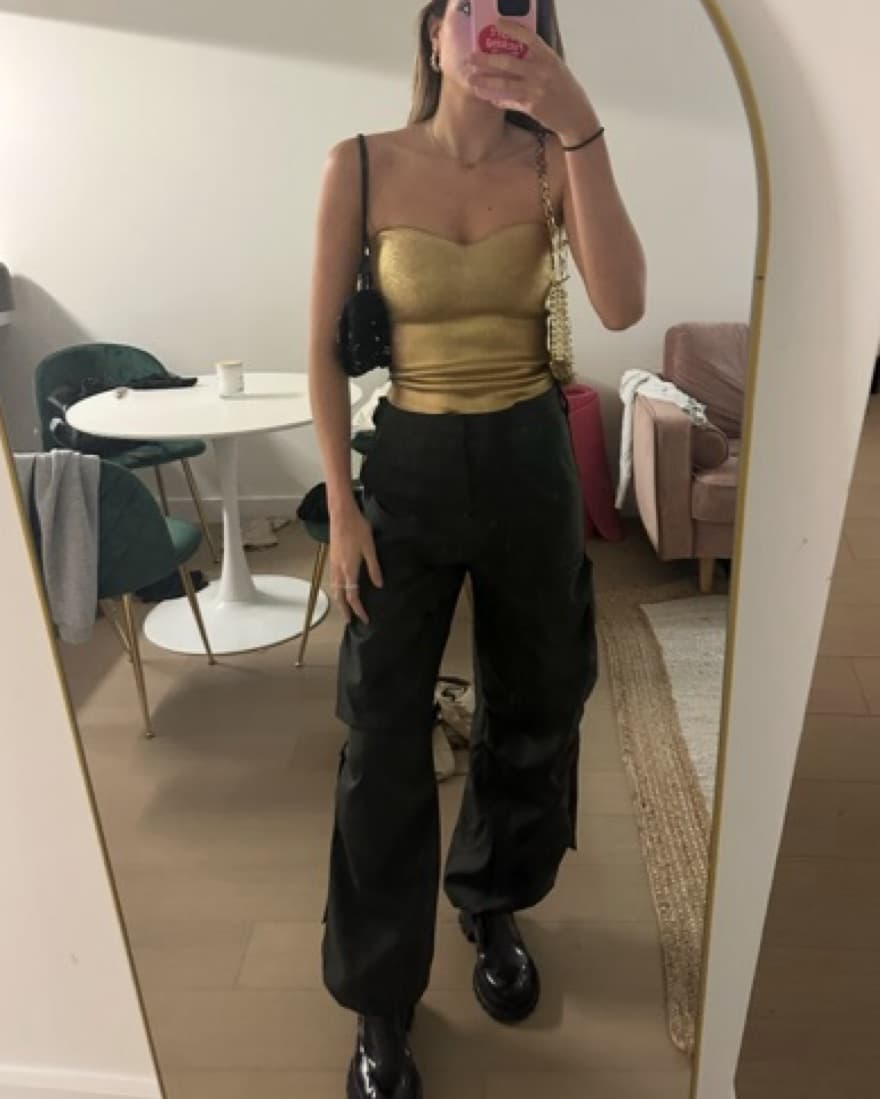 gold knit bustier top  - Image 4