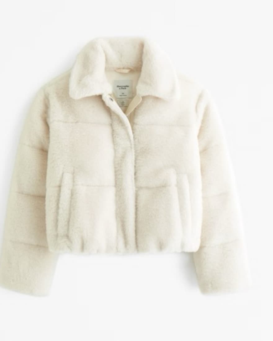 Faux Fur Cream Puffer - Image 1