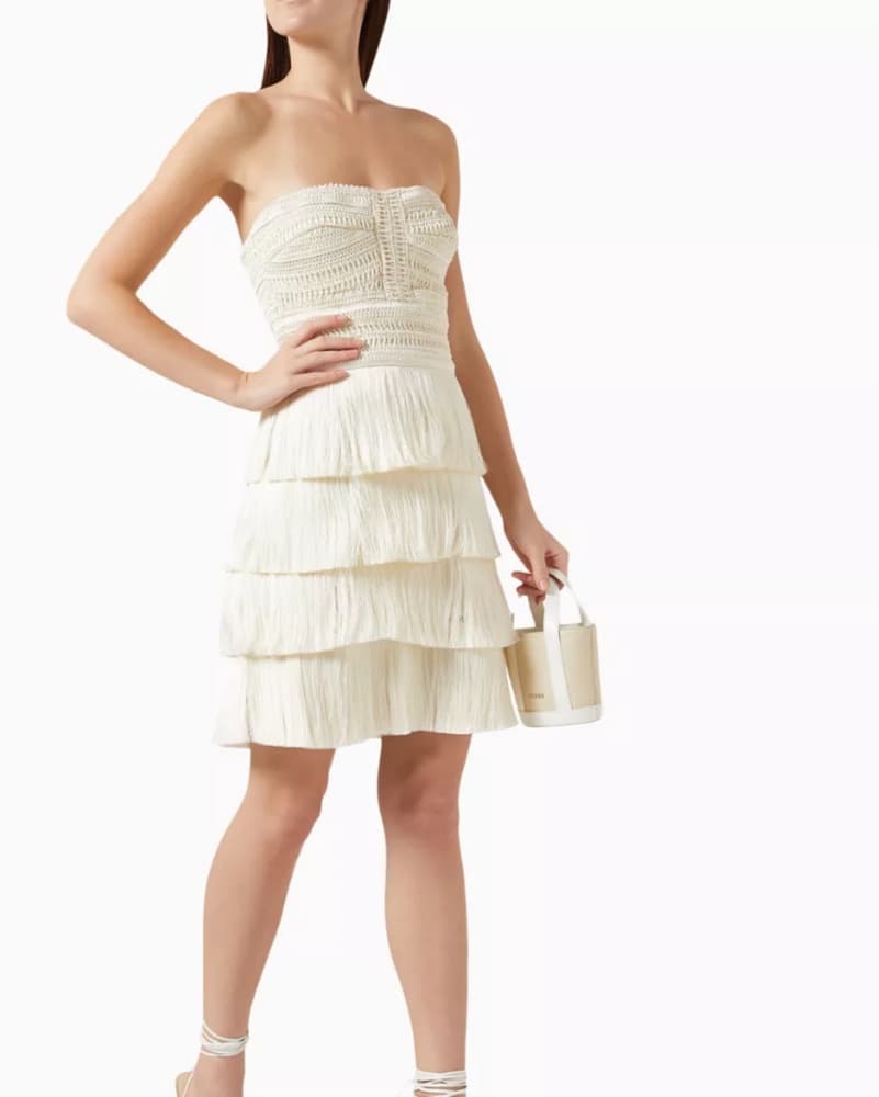 PatBo Crochet Fringe Mini Dress - Image 2