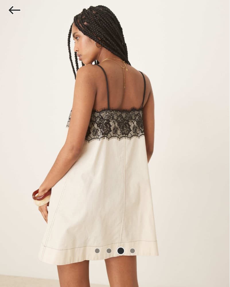 Lace Cotton Linen Mini Dress Size 8 - Image 2