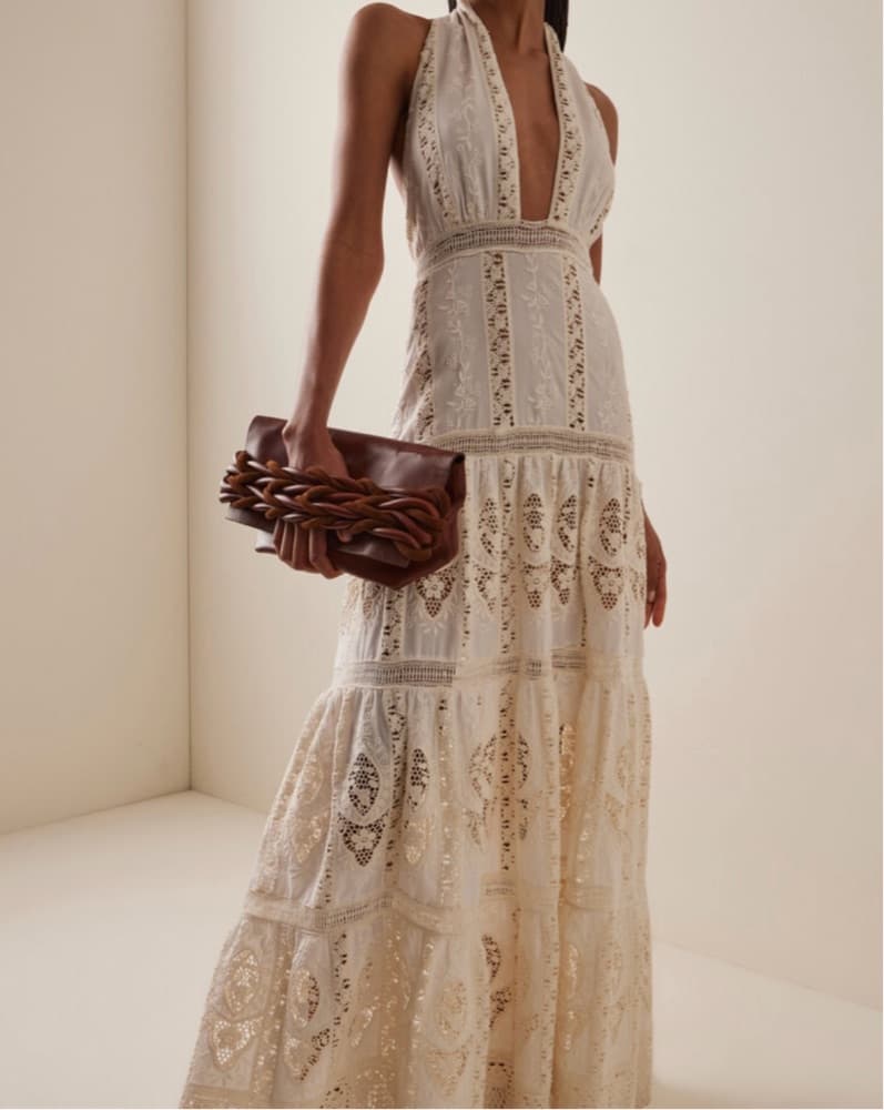Lace Halter Maxi Dress - Image 1